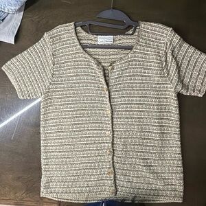 Coldwater Creek Textured Knit Cardigan - Black and Cream